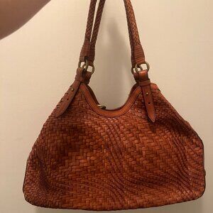 COLE HAAN Genevieve Weave Large Triangle Tote